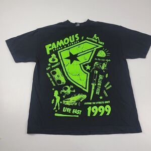 Vintage Y2K Black Famous Stars and Straps Tee Shirt Sz XL Travis Barker‎ Rock